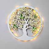 ST Dekor Led Işıklı Ve Beyaz Sakura Hayat Ağacı Tablo 40cm - Beyaz
