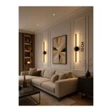 ST LİGHTİNG 70cm SİYAH Kablosuz Pilli Salon Koridor Tablo Duvar Resim Televizyon Kenarı Aplik Duvar Aydınlatma(2'li)
