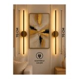 ST LİGHTİNG 70CM(2'li) ESKİTME GOLD ELEKTRİKLİ Kablosuz Salon Koridor Tablo Duvar Resim Televizyon Kenarı Aplik Duvar Aydınlatma(2'li)