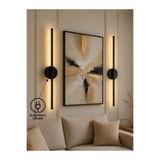 ST LİGHTİNG 70cm(2'li)ELEKTRİKLİ SİYAH Kablosuz Salon Koridor Tablo Duvar Resim Televizyon Kenarı Aplik Duvar Aydınlatma