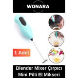 St Morritz 1 Çok Renkli Çelik Uçlu Telli Blender Mixer Süt Yumurta Cappuccino Çırpıcı Mini Pilli El Mikseri CN
