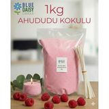 St. Morritz 1 kg Pembe Renkli Ahududu Kokulu Inci Tozu Mum ( 25 Adet 20 cm Fitil ile ) Toz Mum , Kum Mum