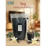 St. Morritz 1 kg Siyah Renkli Vanilya Kokulu Inci Tozu Mum ( 25 Adet 20 cm Fitil ile ) Toz Mum , Kum Mum