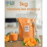 St. Morritz 1 kg Turuncu Renkli Mandalina Kokulu Inci Tozu Mum ( 25 Adet 20 cm Fitil ile ) Toz Mum , Kum Mum