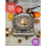 St. Morritz 10-Kg Hassas Mutfak Terazi-Paslanmaz Gövde Çelik Kefeli