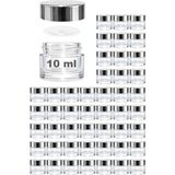 St. Morritz 10 ml Cam Kavanoz Şeffaf 10 cc Mini Krem Kavanozu Aynalı Kapaklı Lip Balm 48 Adet