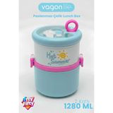 St. Morritz 1280 ml 2 Kat Sızdırmaz 304 Paslanmaz Çelik Bento Lunch Box Yeni Nesil Sefer Tası -FFLBOX12167