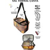 St. Morritz 15 Lt Otantik Desenli Termal Soğutucu Çanta -Sıcak Soğuk Tutan Yalıtımlı Outdoor Kamp Piknik Buzluk - -Olivine