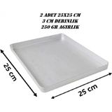 St. Morritz 2 Adet Alüminyum Baklava Börek ve Kek Tepsisi 25X25 cm