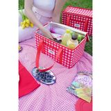 St. Morritz 2 Adet Yalıtımlı Termal Piknik Çantası Kırmızı Pötikare Kulplu Soğuk Taşıma Çantası 35X20X20CM - -Olivine
