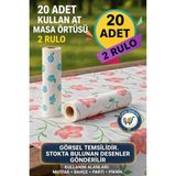 St. Morritz 20 Adet Tek Kullanımlık Masa Örtüsü Kullan At Sıvı Geçirmez(2 Rulo) Piknik Sofra Kağıdı 100X120 cm