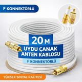 St. Morritz 20 Metre Hazır Uydu Anten Kablosu F Konnektörlü 64 Tel