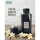 St. Morritz 250 gr Siyah Renkli Vanilya Kokulu Inci Tozu Mum ( 30 Adet 4cm Fitil ile ) Toz Mum , Kum Mum