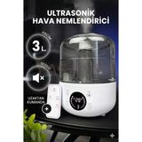 St. Morritz 3 Litre Ultrasonik Hava Nemlendirici Buhar Makinesi Dijital Nem ve Isı Göstergeli, Zamanlayıcılı 3l
