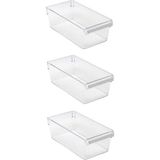 St. Morritz 3'lü Buzdolabı Düzenleyici Dolap Içi Organizer Saklama Kabı Seti 290*150*100 mm Şeffaf