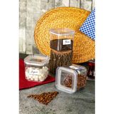 St. Morritz 3'lü Vakumlu Petek Desenli Akrilik Saklama Kabı Seti | Çay, Şeker, Kahve Kavanozu (900MLX3)