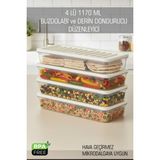 St. Morritz 4'lü Buzdolabı ve Derin Dondurucu Düzenleyici Organizer Set 1170 ml