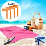St. Morritz 4'lü Havlu Kazığı - Plaj Mandalı - Havlu Mandalı - Kazıklı Mandal - Havlu Sabitleyici - Towel Holder