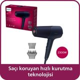 St. Morritz 5000 Serisi Saç Kurutma Makinesi, 2300W, Thermoshield Teknolojisi, Iyonik Bakım, BHD510/00 - Lacivert