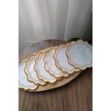 St. Morritz 6 Adet Keten Kumaş Üzeri Nakışlı Kahve Yanı Kokteyl Peçetesi ve Bardak Altlığı - 0,5 x 9 cm - 001-Renkli