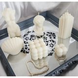 St. Morritz 6lı Kokulu Beyaz Dekoratif Mum Set