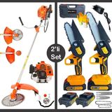 St. Morritz 7.9 Hp Benzinli Motorlu Ot Çalı Çim Biçme Tırpanı + 10-15 cm Palalı Zincirli Akülü Şarjlı Dal Budama