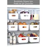 St. Morritz 8 Adet Eco+ 3.5 Lt Dolap Içi, Buzdolabı Düzenleyici, Banyo, Mutfak Organizer Beyaz 24CM16CM11CM