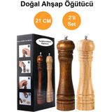 St. Morritz Ahşap Baharat Tuz Öğütücü Değirmen Tuzluk Baharatlık 21 cm 2'li Set - 0,1 kg