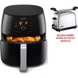 St. Morritz Airfryer Xxl Sıcak Hava Fritöz Premium - Russell Ekmek Kızartma Makinesi Inox Yeni Seri - Siyah