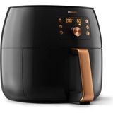 St. Morritz Airfryer Yeni Nesil Geniş Hazneli Yağsız Hava Fritözü Xxl Premium Bakır - Siyah