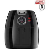 St. Morritz Akıllı Aircook 5lt Yağsız Kızartma Sıcak Hava Fritöz Airfryer 8 Program 1650 Watt - Siyah