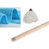 St. Morritz Balkon Paspası Vilada Ucu+Gürgen Sap+4lü Temizlik Bezi Microfiber Başlık Kıl Toz Kırıntı Bırakmaz