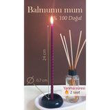 St. Morritz Balmumu Mum (10 Adet Bordo) Burgulu Dilek Mumu Doğal Petek Ince Uzun Parti Nişan Ritüel