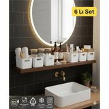 St. Morritz Bath 6 Adet Banyo Düzenleyici Organizer Beyaz Renk Plastik Çok Amaçlı Dolap Düzenleyici