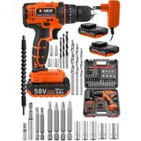 St. Morritz Böhr 58V 5 Ah Pro Hummer Dark Orange Çift Akülü Yüksek Torq +24 Vidalama Şarjlı Matkap Set
