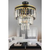 St. Morritz Çağla 4 Lü Siyaha Gold Yaldızlı 30 Luk Modern Salon Avizesi - 0-Siyah