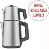 St. Morritz Çay Makinesi ve Cam Bitki Çayı Demliği 1000 ml