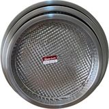 St. Morritz - Çiğ Köfte Tepsisi 3 Lü Set - 3 Adet Paslanmaz Krom Çelik Çiğ Köfte Leğeni - 36,38,40 cm