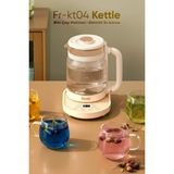 St. Morritz Dijital Göstergeli Elektrikli Cam Su Isıtıcısı Kettle Bitki Çayı Makinesi 1,6l 800W FR-KT04 - Bej