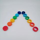 St. Morritz Diskler ve Halkalar Gökkuşağı Ahşap Oyuncak - Waldorf - Montessori Eğitici Oyuncaklar