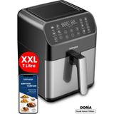 St. Morritz Doria 7 Litre Xxl Dokunmatik Sıcak Tutma Karıştır Gösterge 13 Ön Ayarlı Airfryer Sıcak Hava Fritözü - Siyah