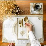 St. Morritz Duck Kumaş Su Itici 24 Parça Amerikan Servis Set - 0,5 x 9 cm - 001-Renkli