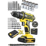 St. Morritz DZ-X1200 Metal Şanjuman 2x Akülü 27 Parça Setli Akülü Şarjlı Vidalama Matkap