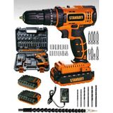 St. Morritz Germany 58 V 8 Ah Çift Metal Şanzuman Bakır Sargılı Çift Akülü Şarjlı Matkap Vidalama 27 Parça Set