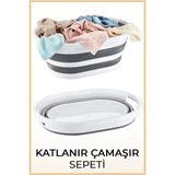 St. Morritz Gri Katlanabilir Çamaşır Sepeti