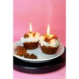 St. Morritz Ikili Cup Cake Çikolata Parçacıklı Kokulu Kahverengi El Yapımı Dekoratif Mum