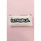 St. Morritz Istanbul Baskılı Bez Makyaj Çantası Kalemlik Cüzdan
