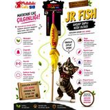 St. Morritz Jr. Fish Kedi Oltası Ahşap Saplı, Sesli Kumaş Kedi Oyuncağı (Kedi Nanesi/otu Içermez)