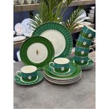 St. Morritz Lumiere Yeşil 6 Kişilik 19 Parça Porselen Pasta-Ikram Seti NCY-08548