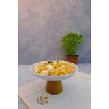 St. Morritz Macaroni Ahşap Ayaklı 22,5 cm Melamin Servis Tabağı, Çukur Sunum Tabağı, Sunumluk, Kase